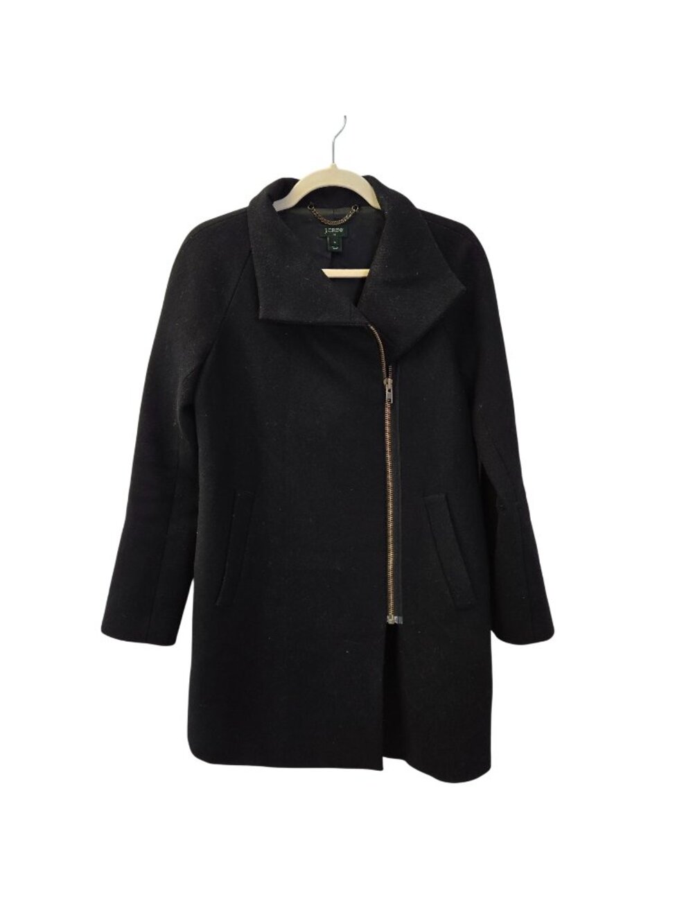 J. Crew Wool Blend Asymmetrical Zip Coat Size 0